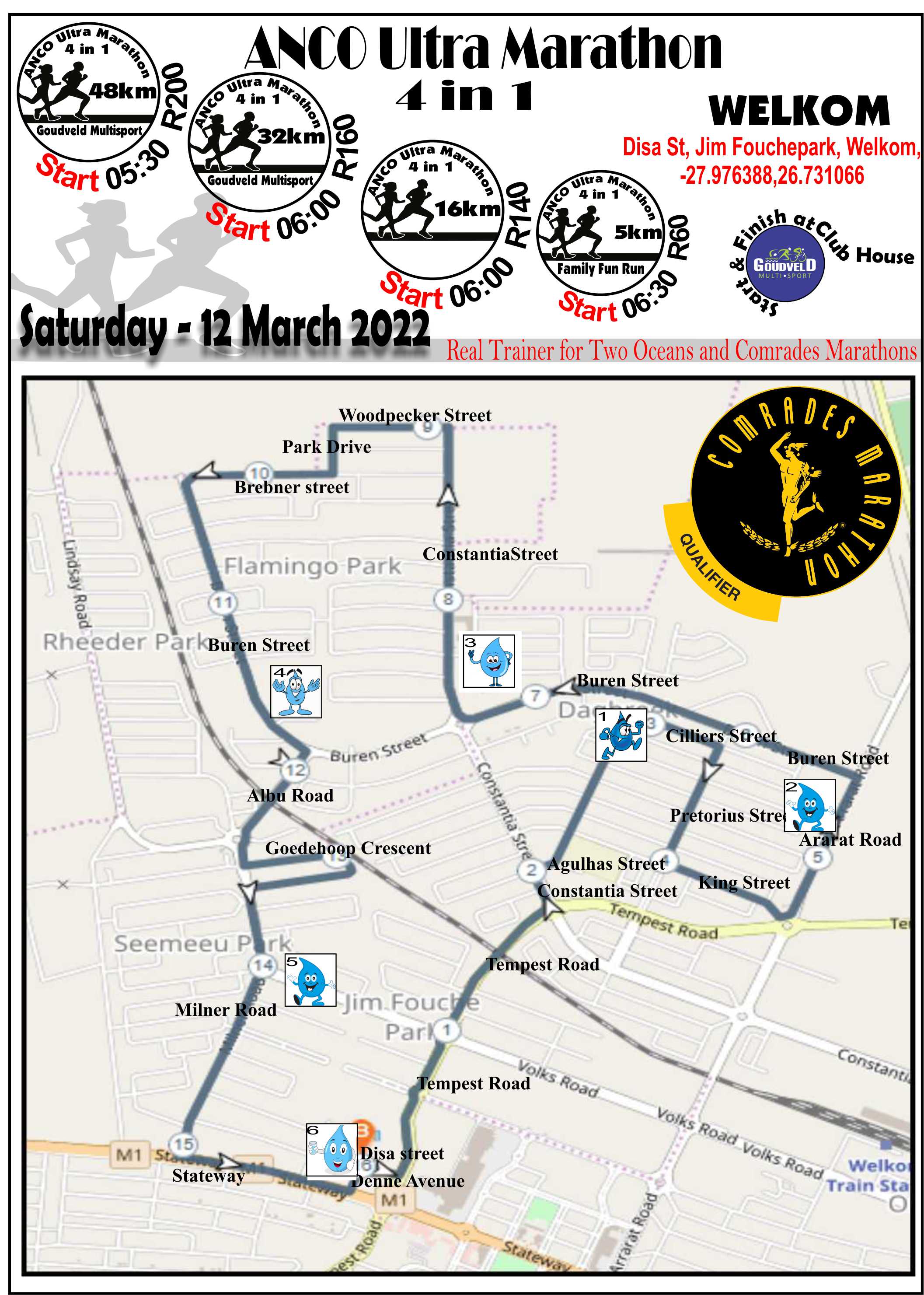 Route map — Anco Ultra Marathon 4-in-1