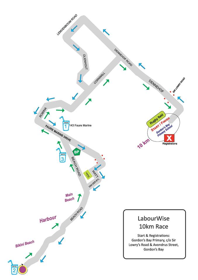 Route map — Labourwise 10km