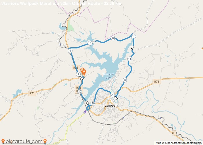 Route map — 32km Road Race