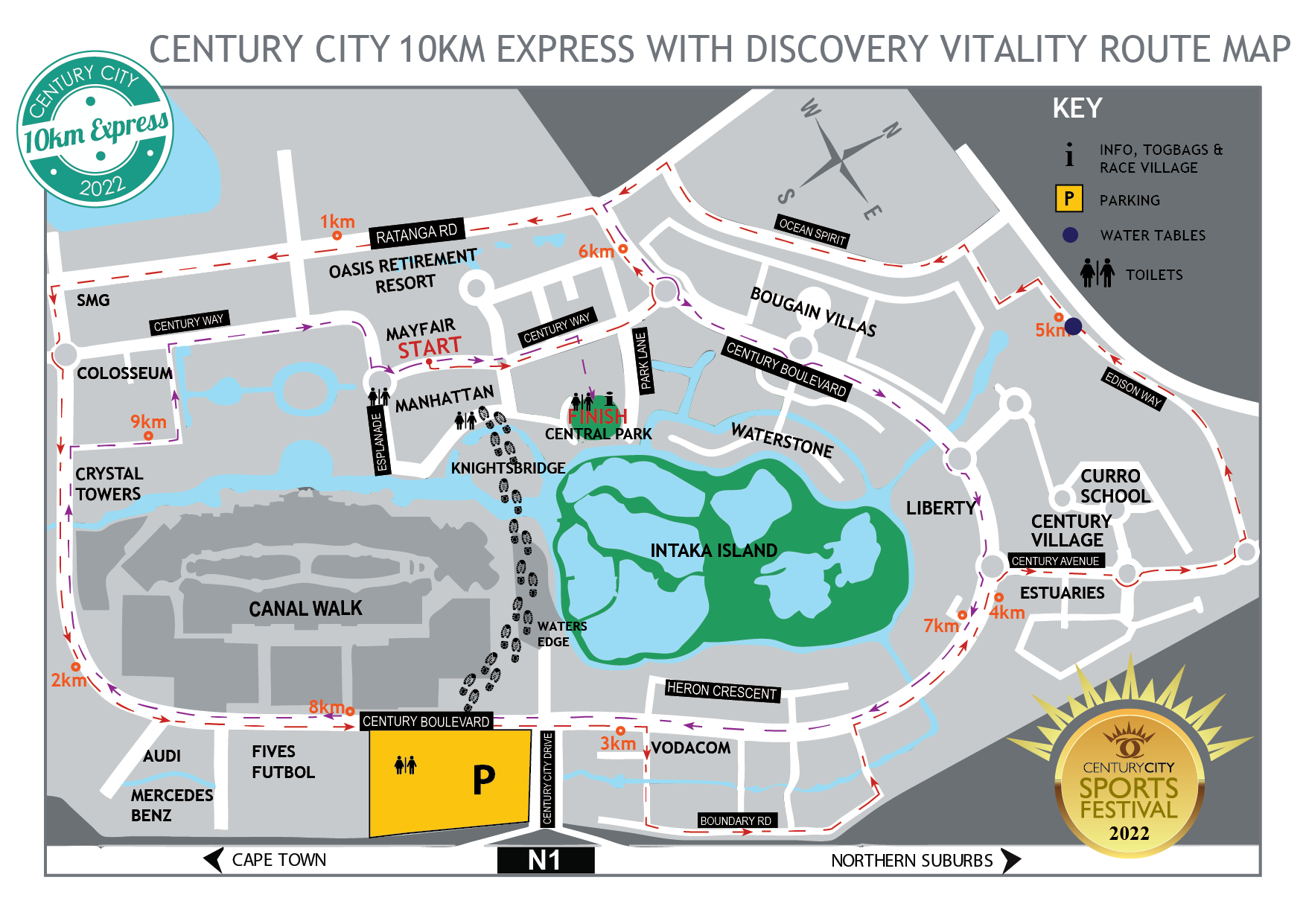 Route map — Century City Express with Discovery Vitality
