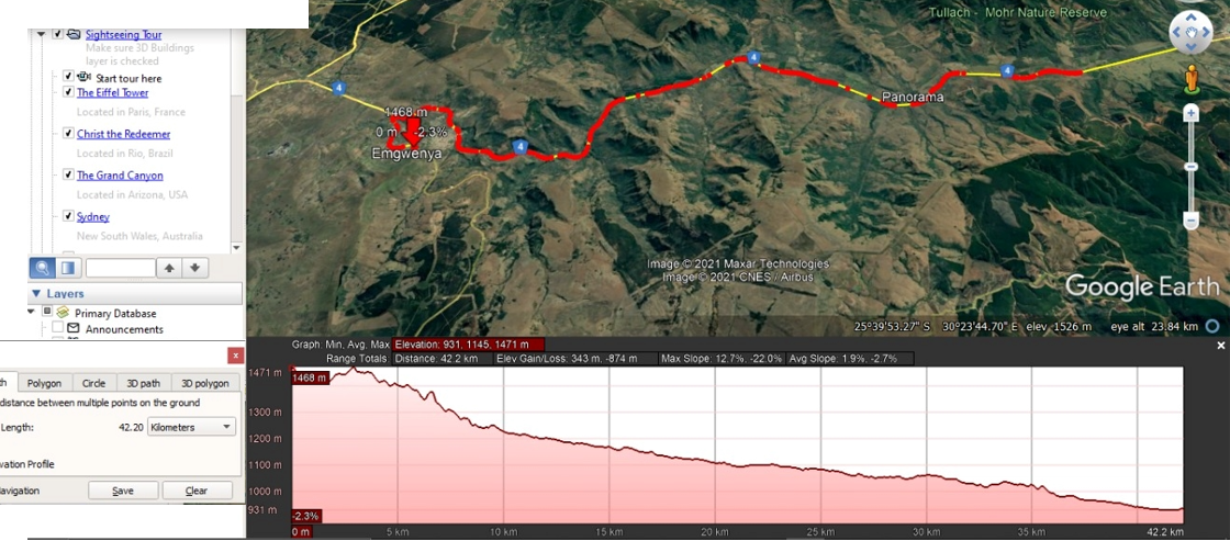 Route map — TRACN4 Elands Marathon