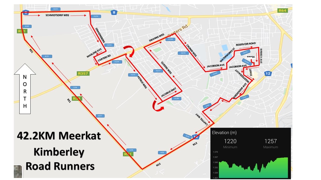 Route map — Vodacom Meerkat Marathon
