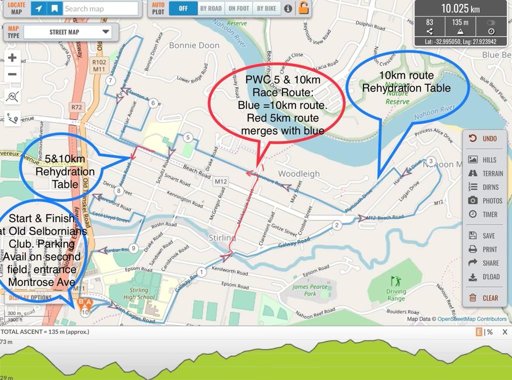 Route map — PWC Nite Race
