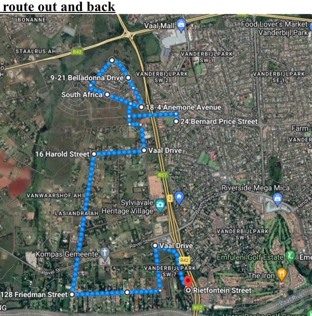 Route map — Midas Half-Marathon