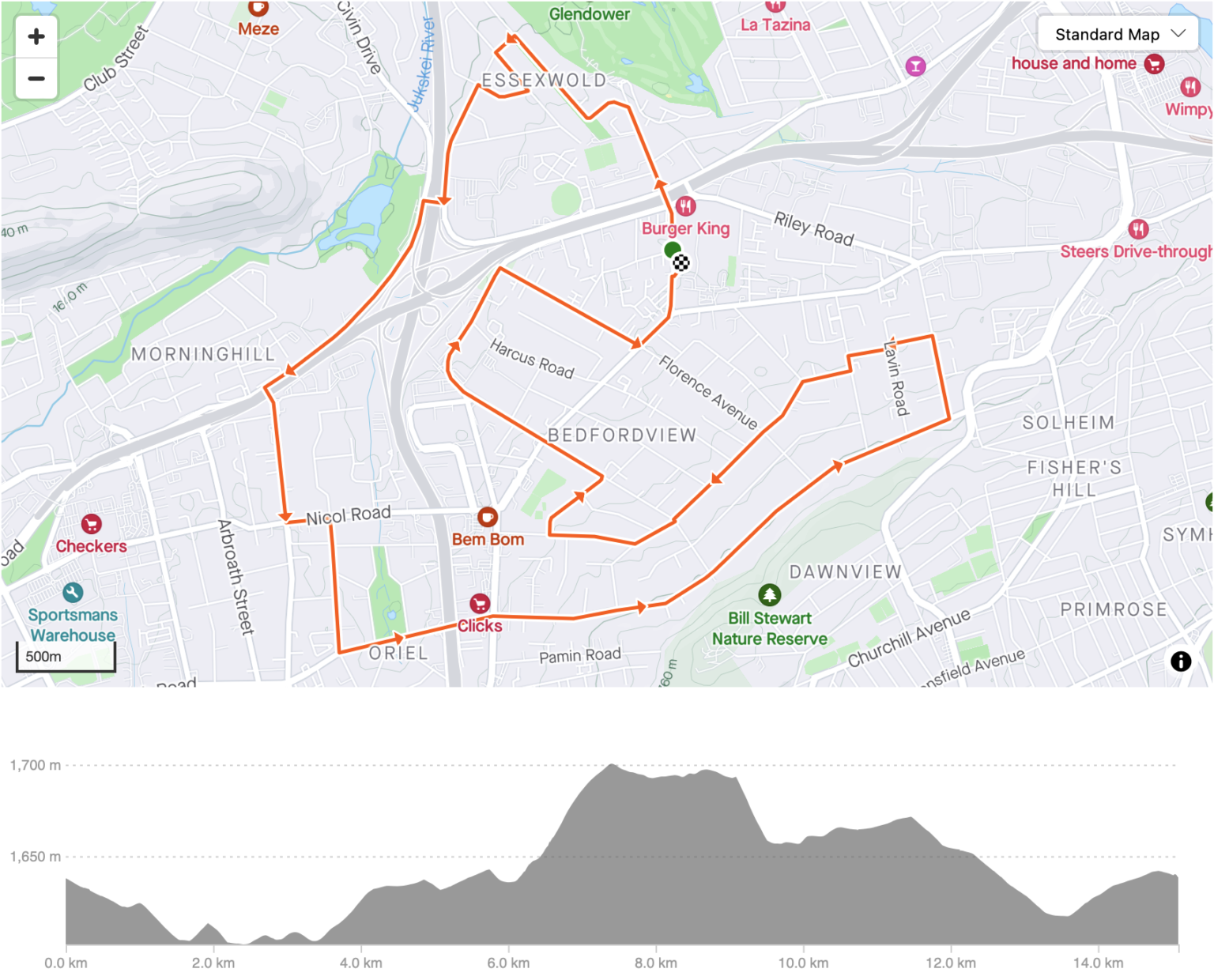 Route map — 15km Race