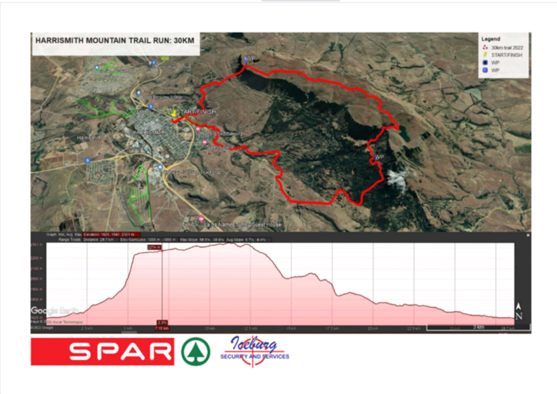Route map — 6th Harrismith 30km Trail Run