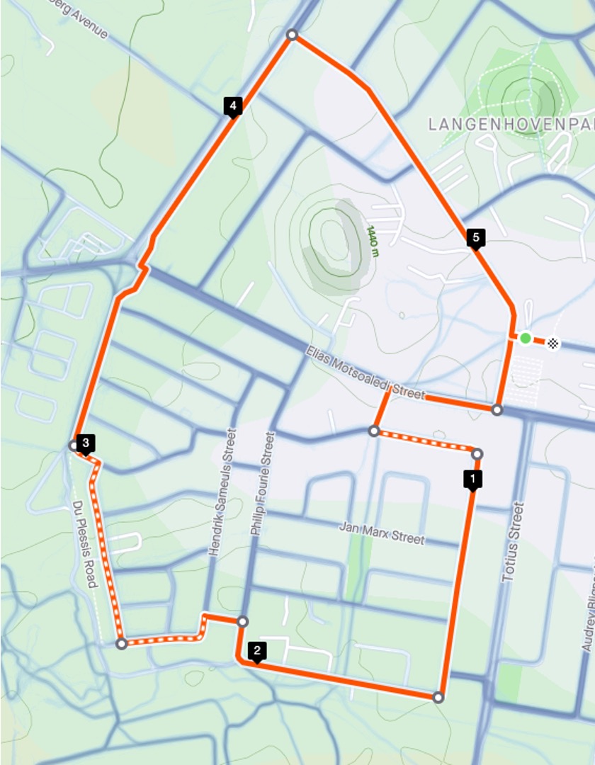 Route map — 5km Fun Run