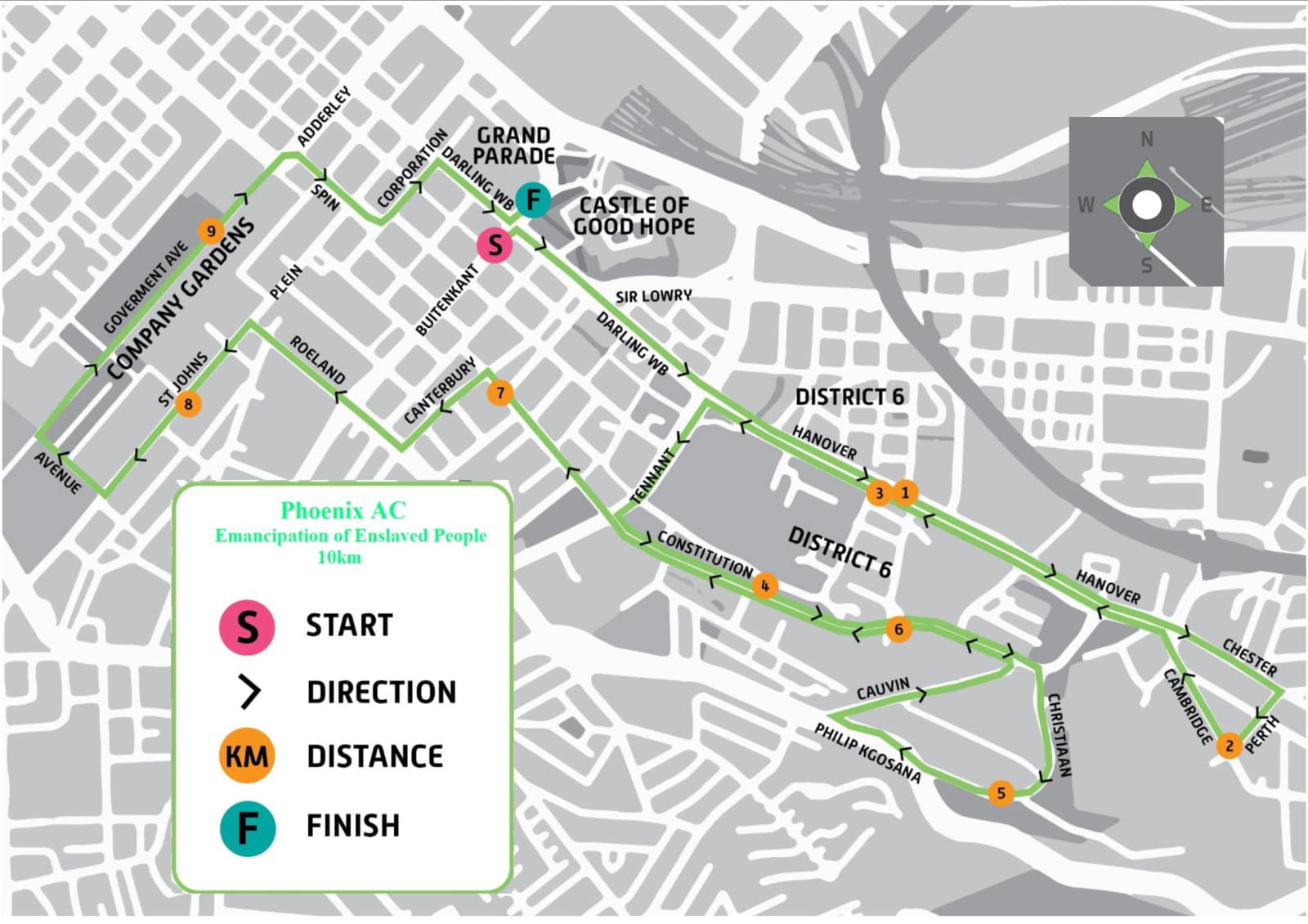 Route map — Emancipation of Enslaved People 10km Road Race