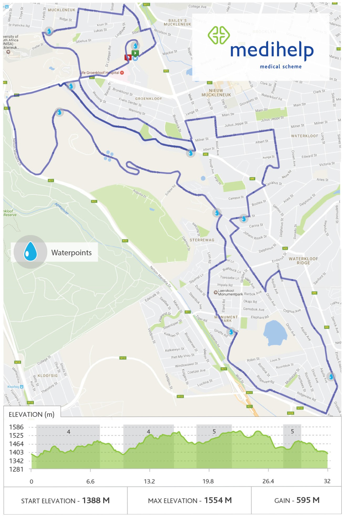 Route map — Medihelp Sunrise Monster