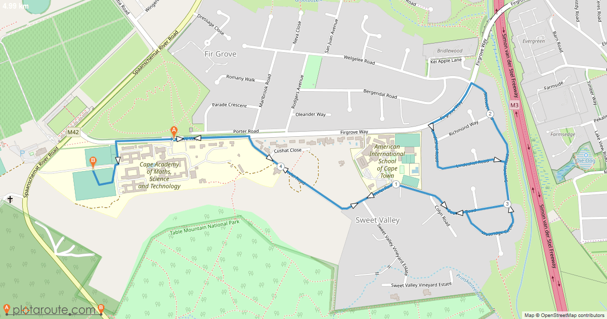 Route map — 5km Fun Run