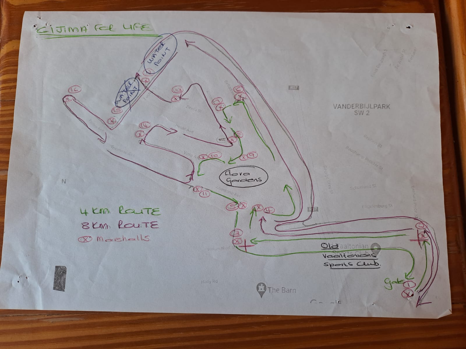 Route map — Gijima for Life
