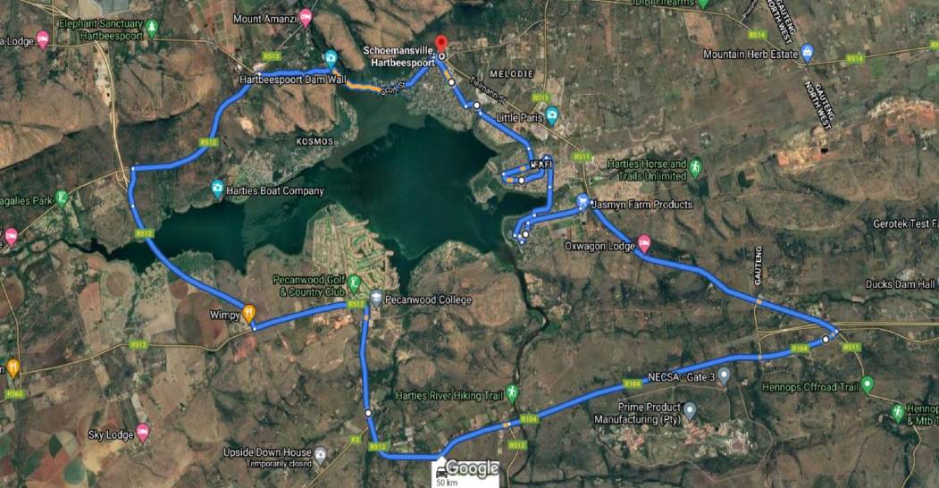 Route map — TROJAN Om Die Dam