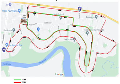Route map — NG Church Harmony Sunset Run