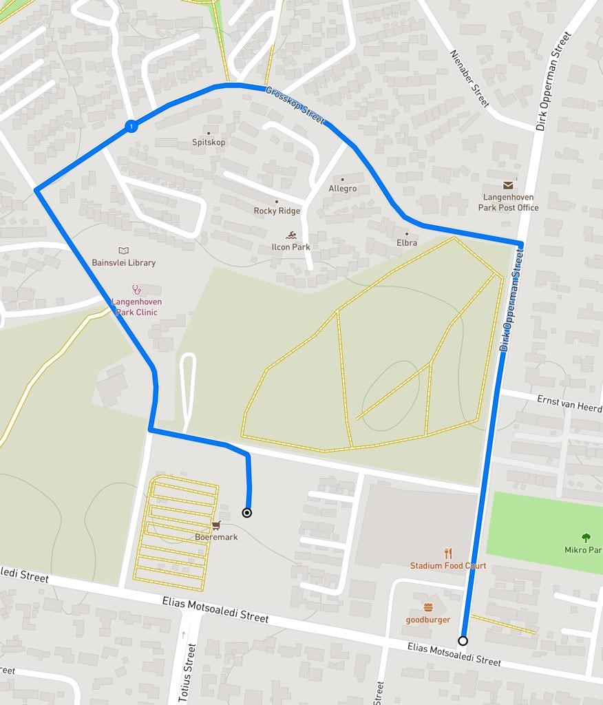 Route map — Road Mile