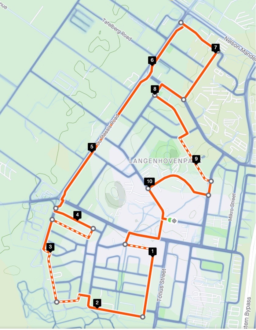 Route map — 10km Race