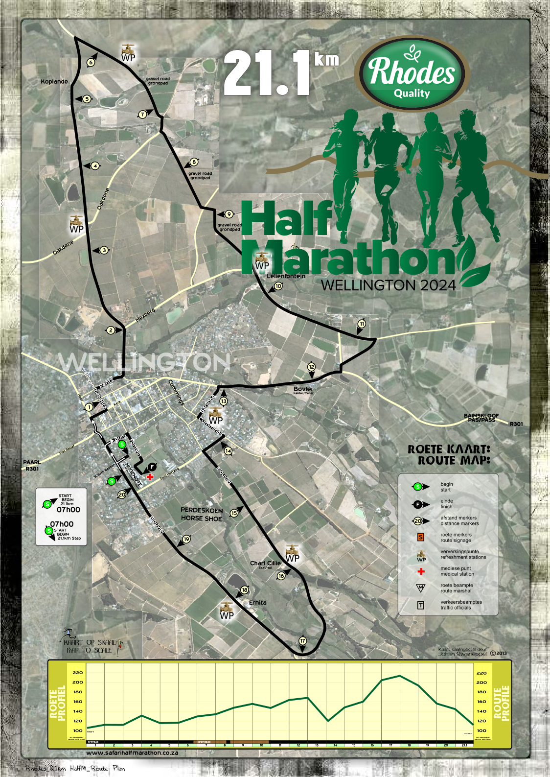 Route map — Half-Marathon Walk