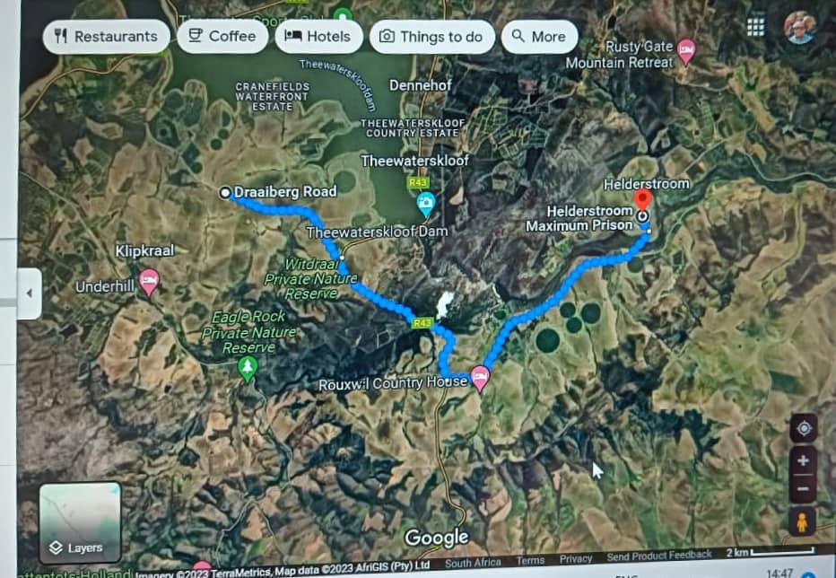 Route map — Overberg Blue Crane Half Marathon