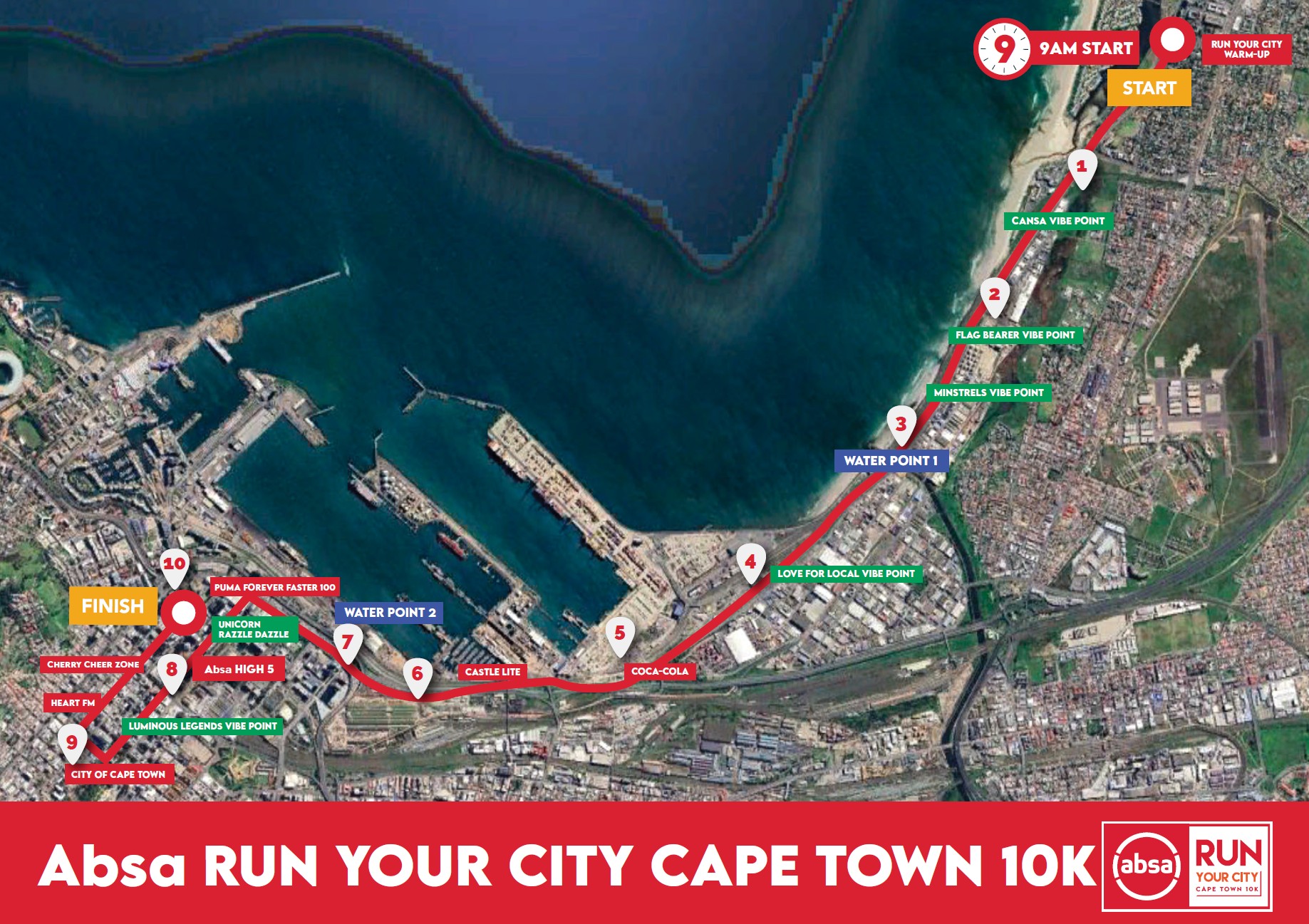 Route map — Absa RUN YOUR CITY Cape Town 10k