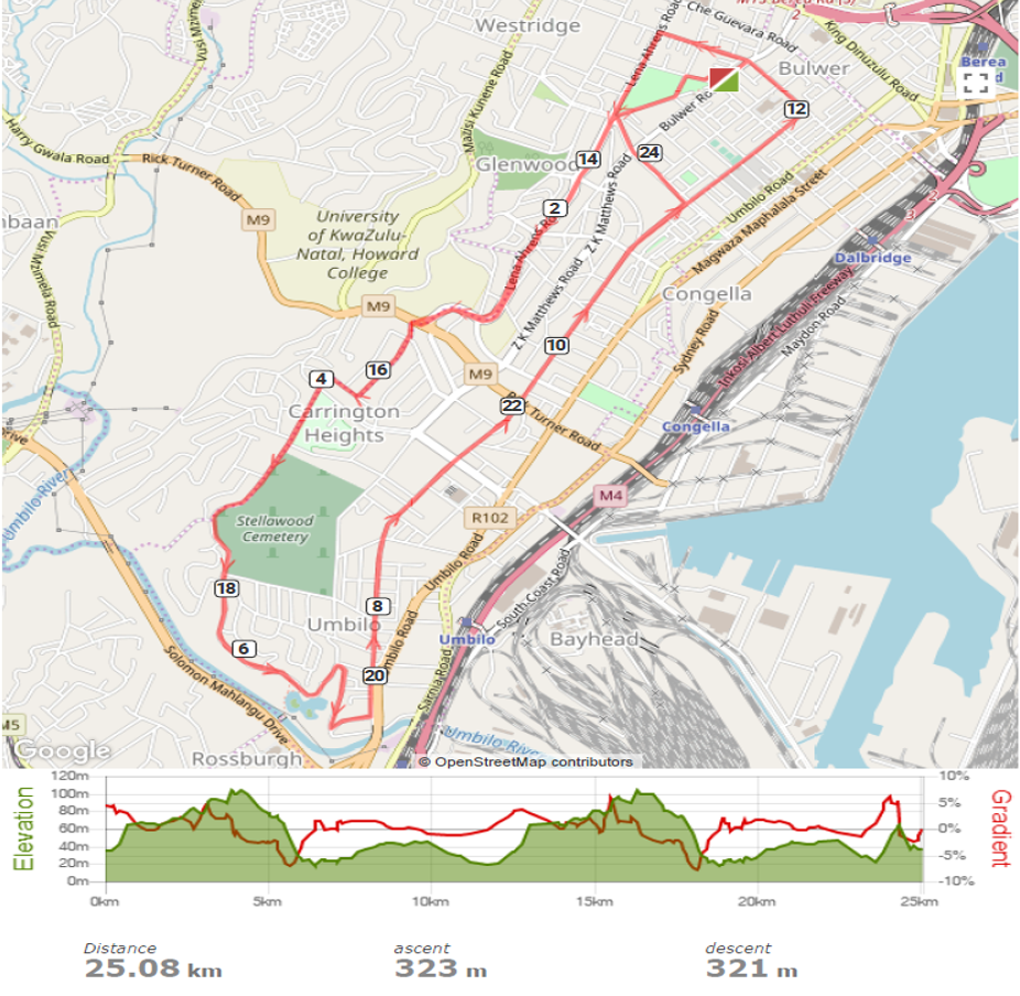 Route map — 25km Race