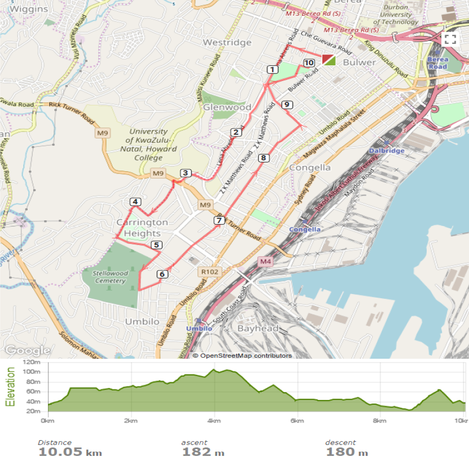 Route map — 10km Walk
