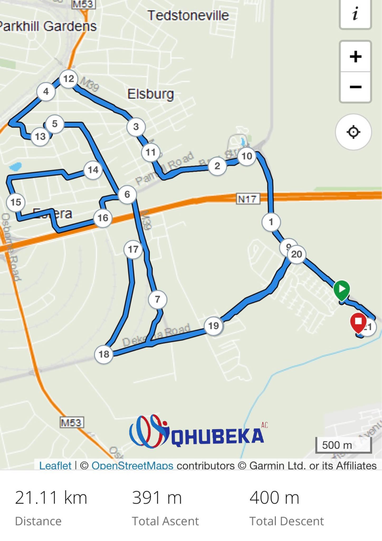 Route map — Half-Marathon