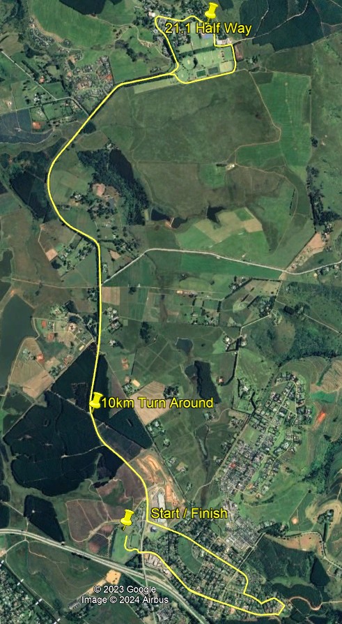 Route map — Hilton Harriers Half Marathon