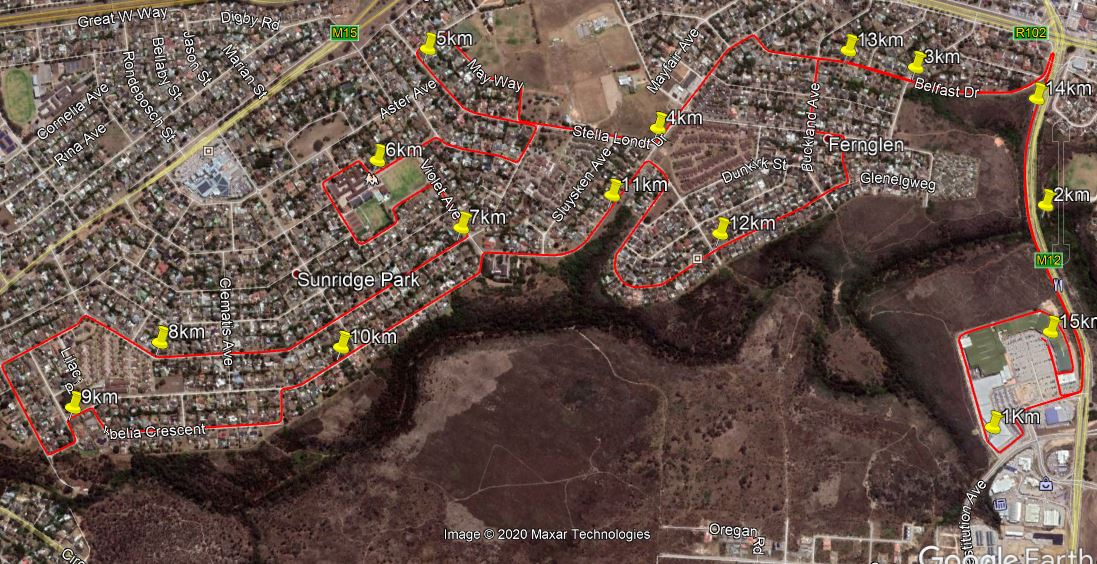 Route map — 15km Race