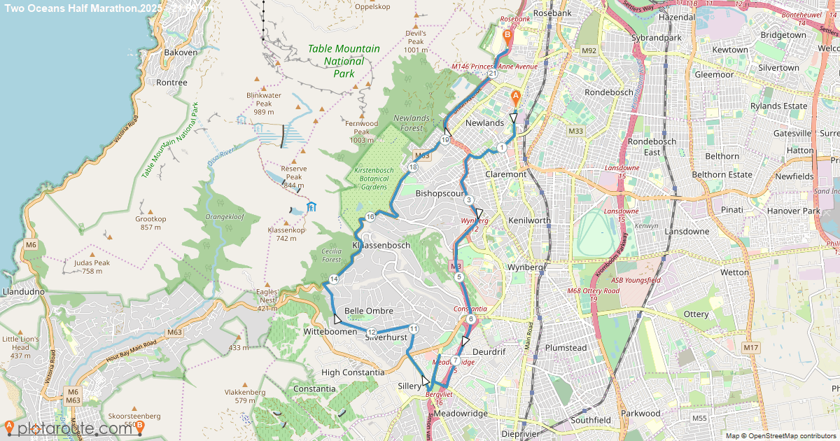 Route map — Half-Marathon