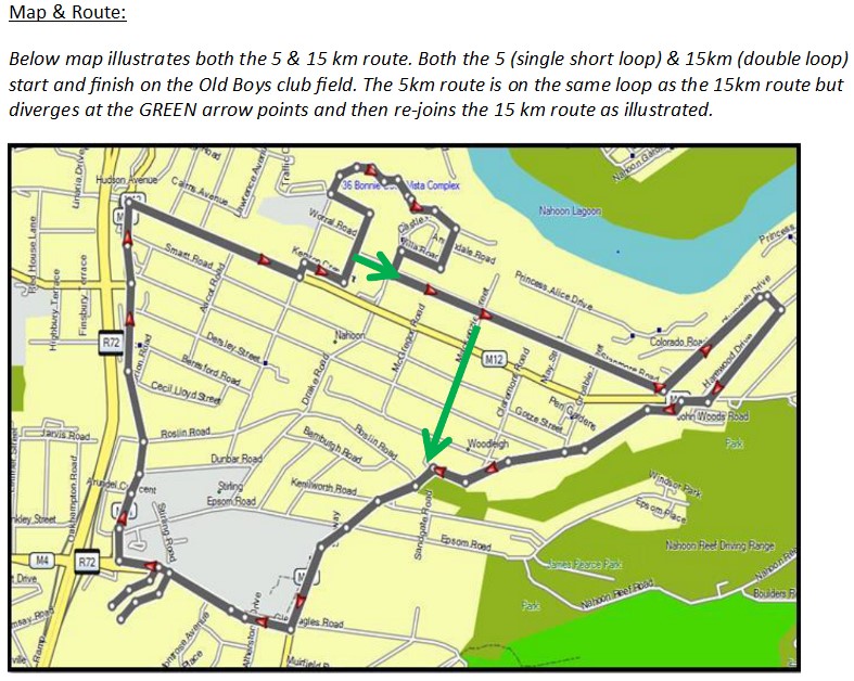 Route map — Mercedes-Benz 15km & 5km Road Race