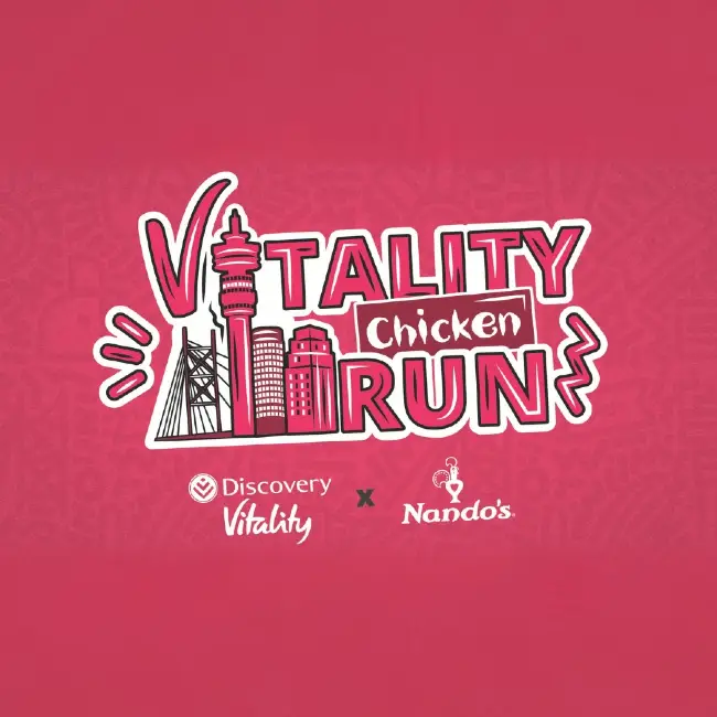 Vitality Chicken Run, flavoured by Nando's logo