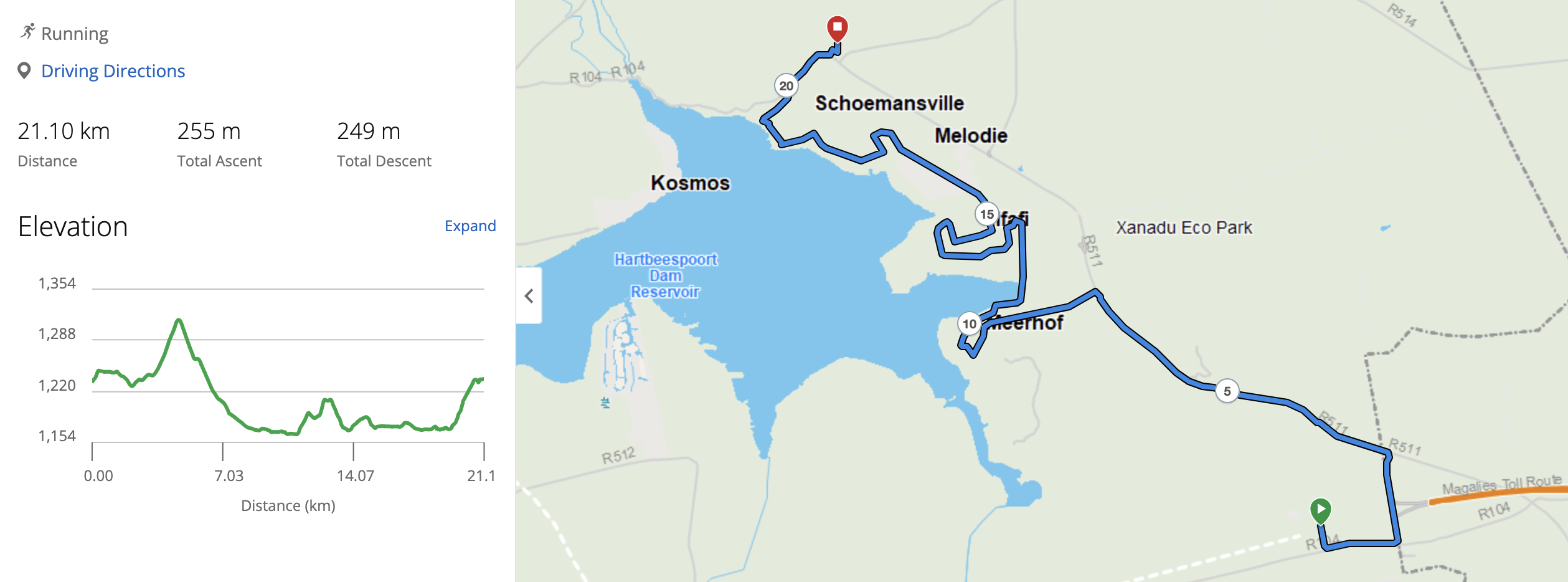 Route map — Half-Marathon