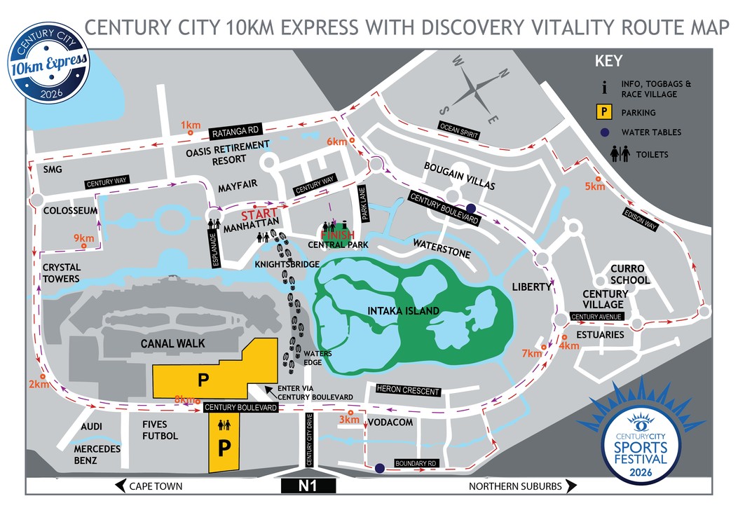 Route map — Century City Express with Discovery Vitality