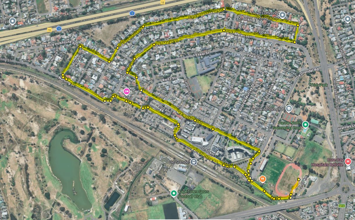 Route map — Freedom Day Ultra Fun Run
