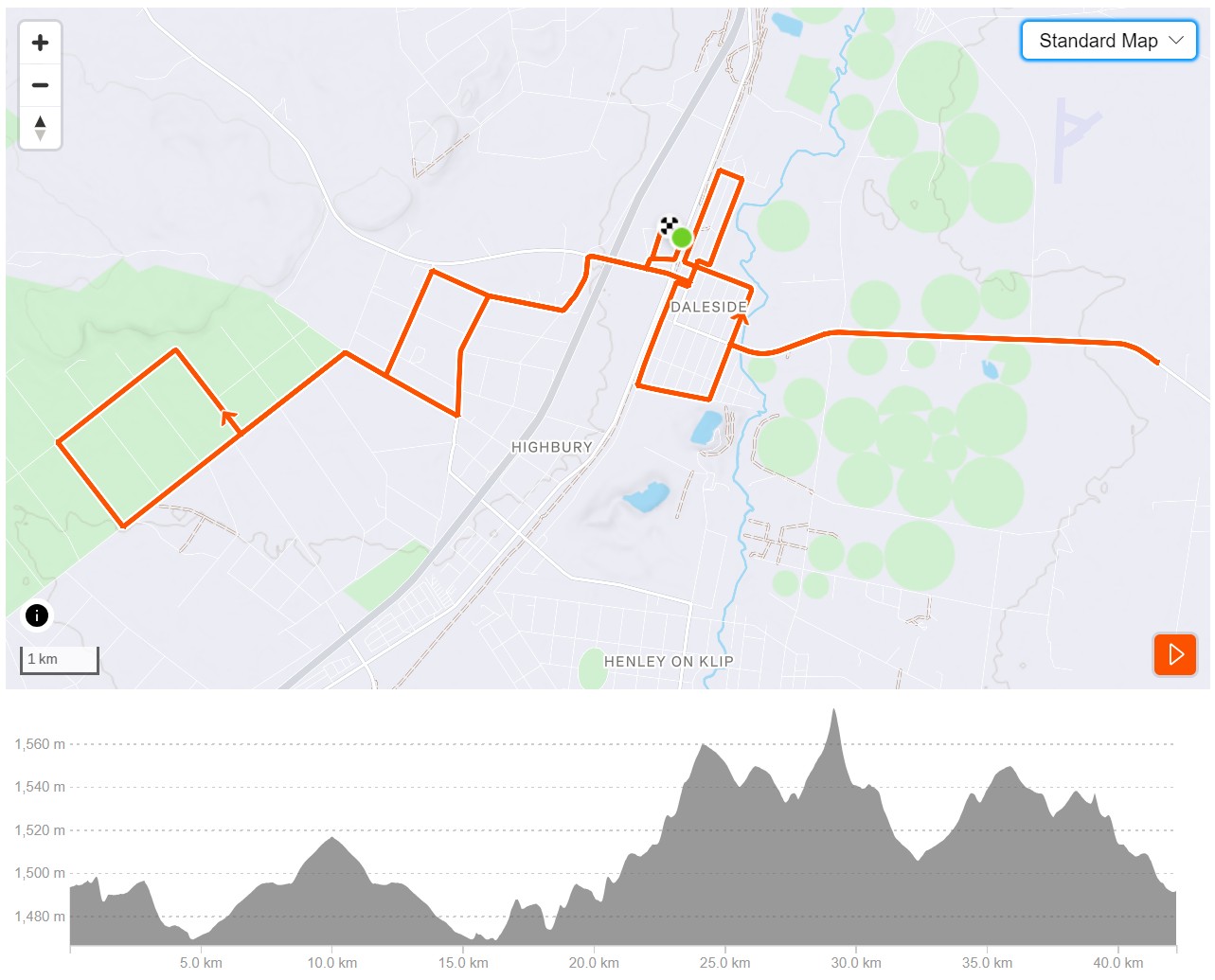 Route map — Marathon