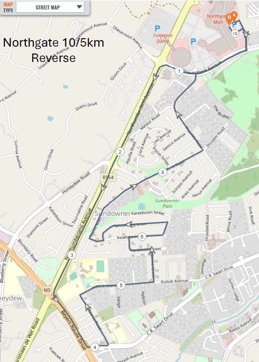 Route map — 10km Run / Walk