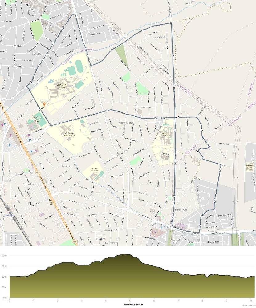 Route map — 10km Battle of the Sexes