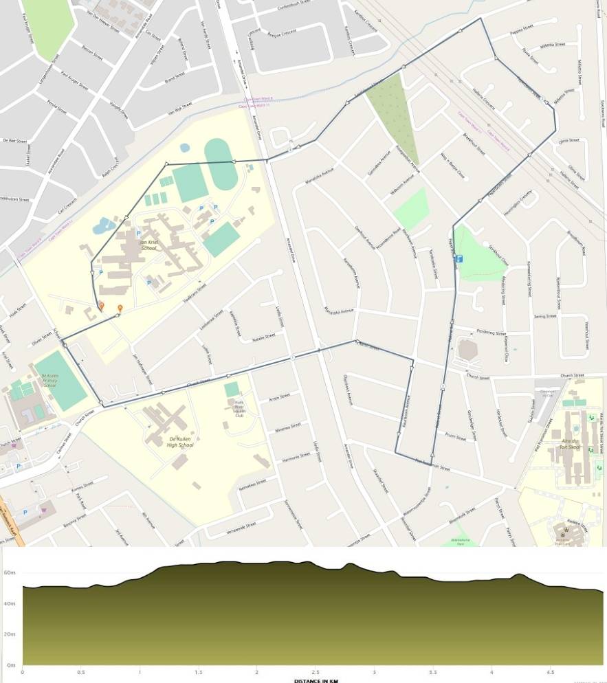Route map — 5km Family Run/Walk