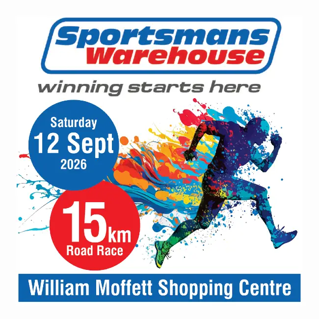Sportsmans Warehouse 15km Road Race logo