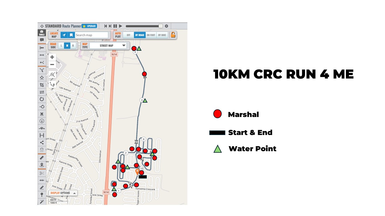 Route map — 10km Run/Walk