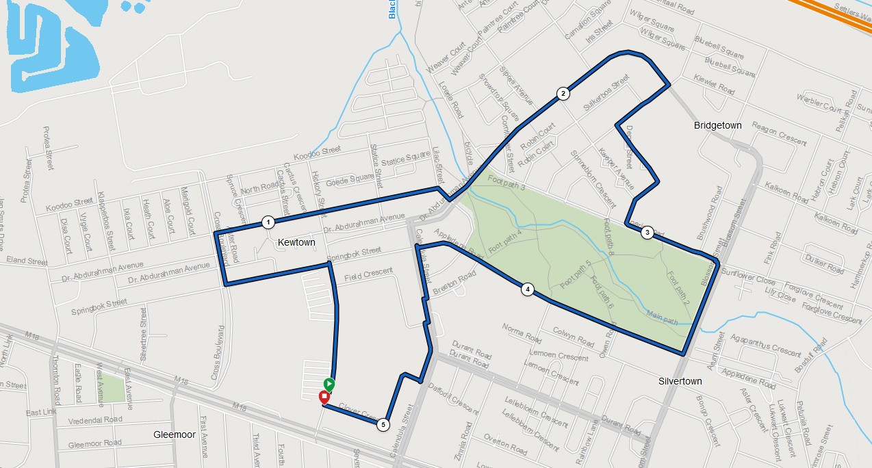 Route map — 5km Fun Run