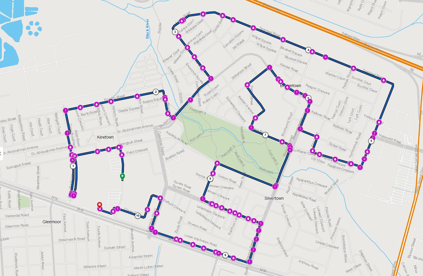 Route map — 10km Road Race