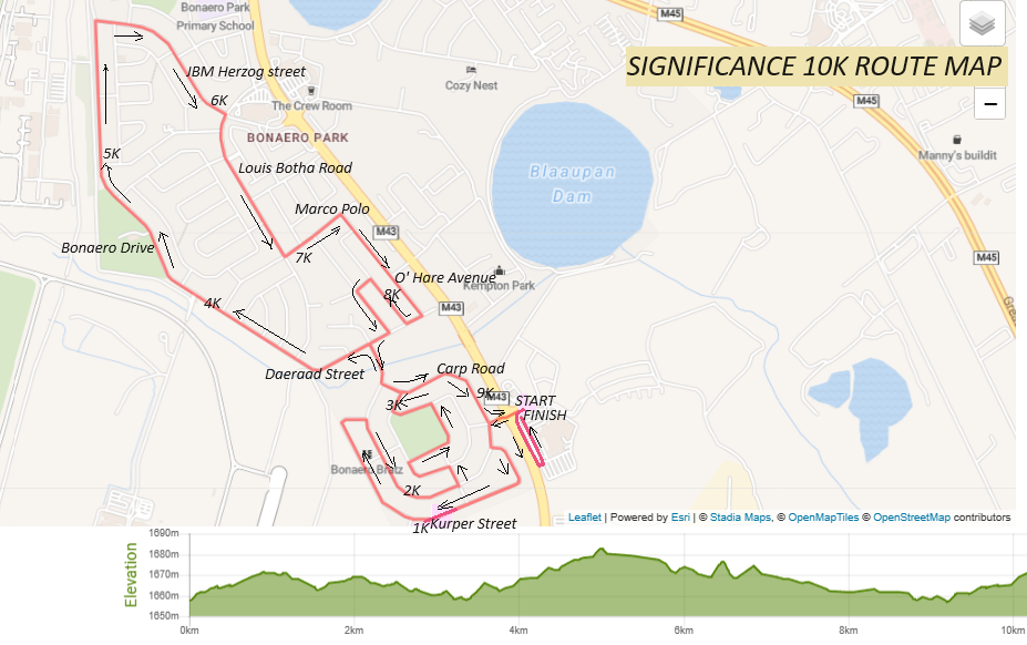 Route map — 10km Run / Walk