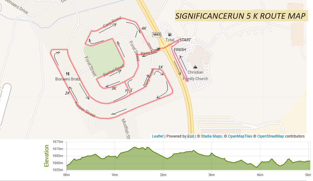 Route map — 5km Fun Run